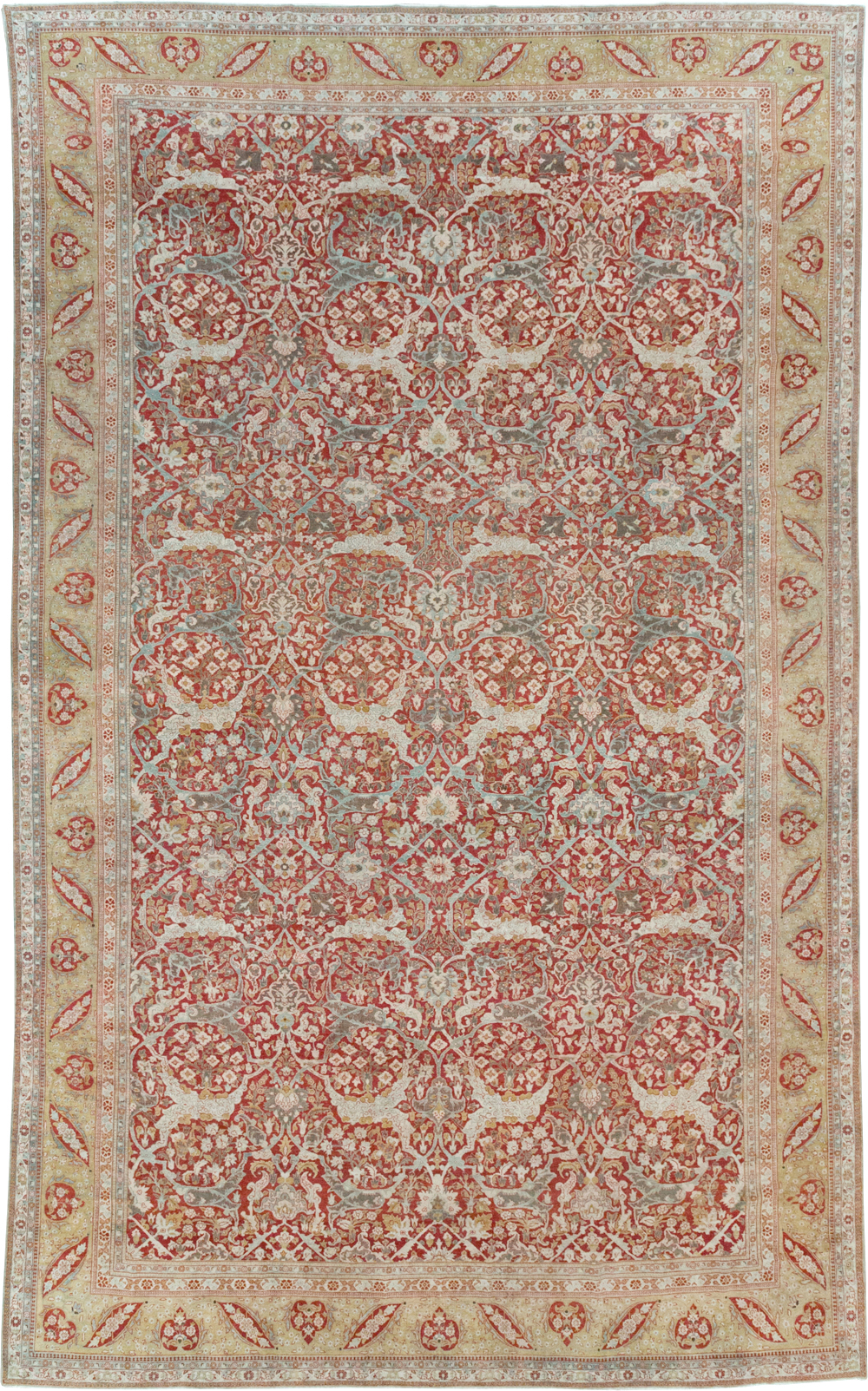 Antique Persian Kashan Oversize Carpet, No.29606 - Galerie Shabab