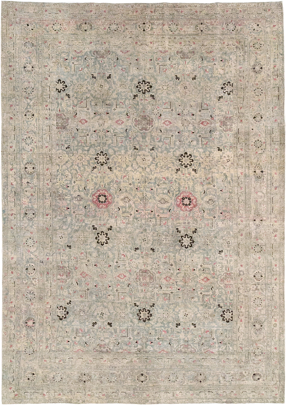 Antique Persian Tabriz Accent Carpet, No.29611 - Galerie Shabab
