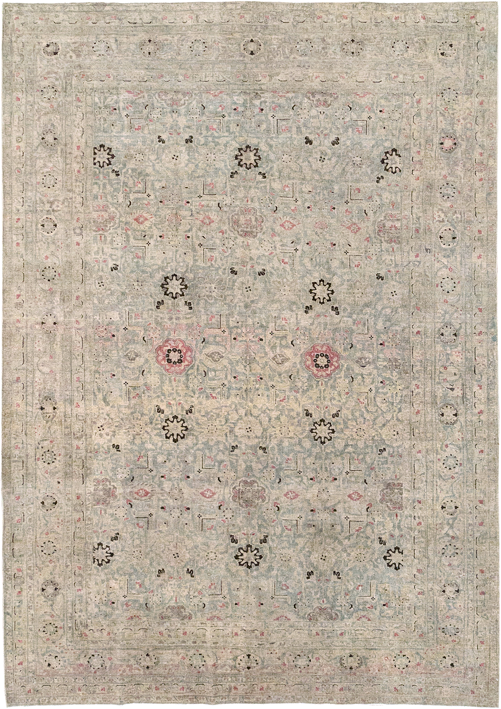 Antique Persian Tabriz Accent Carpet, No.29611 - Galerie Shabab