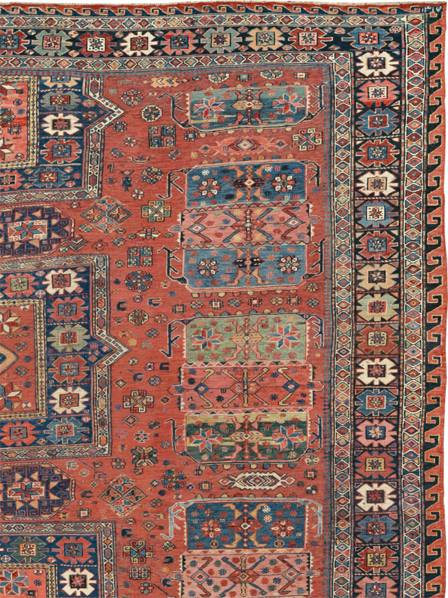 Antique Central Asian Soumak Room Size Carpet, No.29613 - Galerie Shabab
