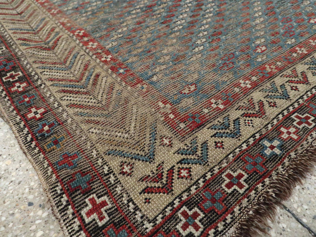 Distressed Antique Caucasian Shirvan Throw Rug, No.29626 - Galerie Shabab
