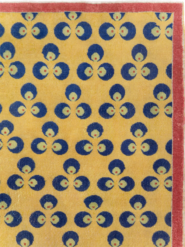 Vintage Turkish Deco Large Gallery Carpet, No.29630 - Galerie Shabab
