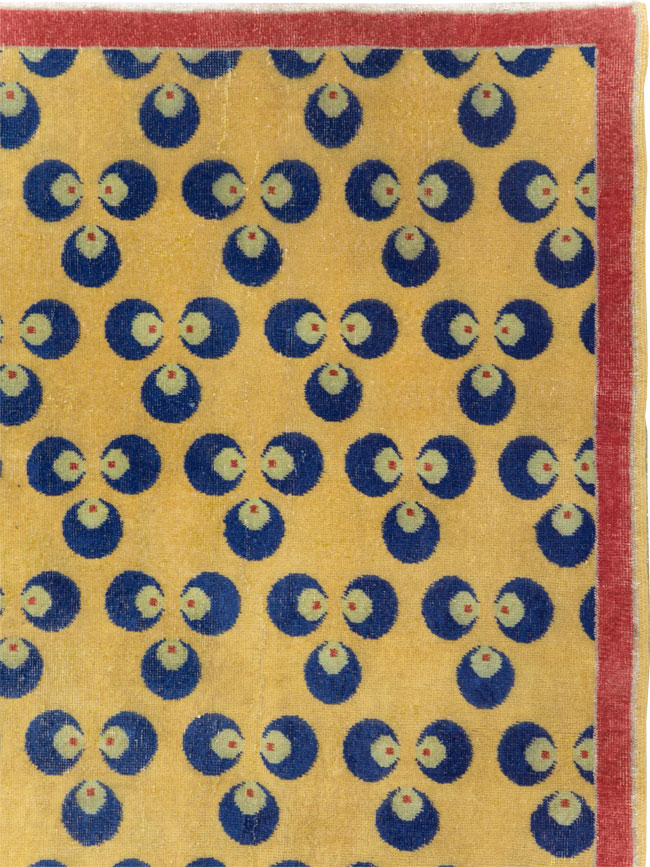 Vintage Turkish Deco Large Gallery Carpet, No.29630 - Galerie Shabab