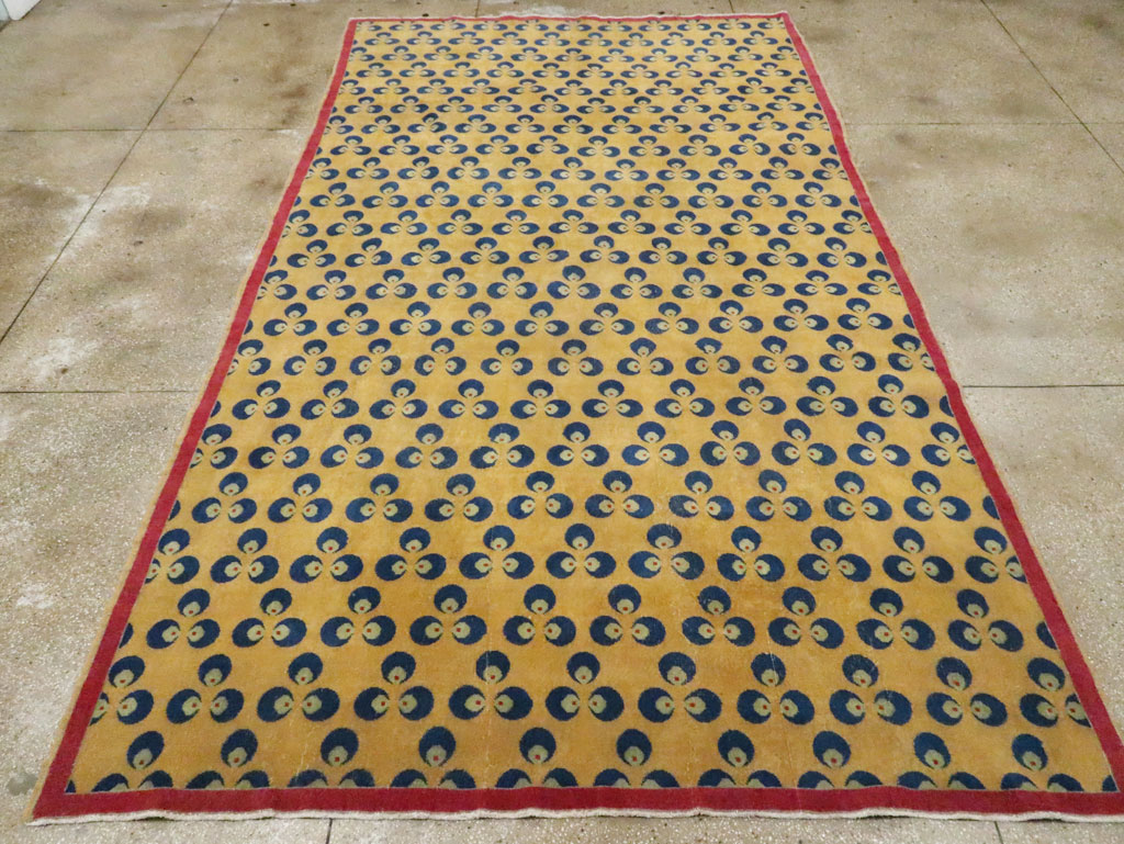 Vintage Turkish Deco Large Gallery Carpet, No.29630 - Galerie Shabab