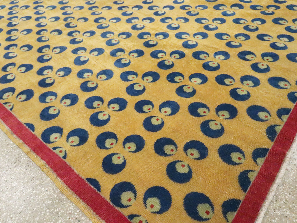 Vintage Turkish Deco Large Gallery Carpet, No.29630 - Galerie Shabab