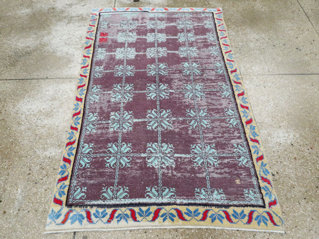 Vintage Cotton Agra Rug, No.29631 - Galerie Shabab
