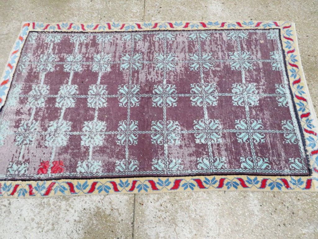 Vintage Cotton Agra Rug, No.29631 - Galerie Shabab