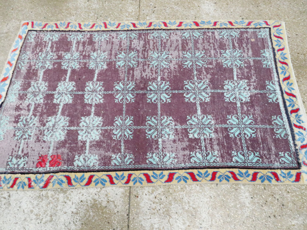 Vintage Cotton Agra Rug, No.29631 - Galerie Shabab