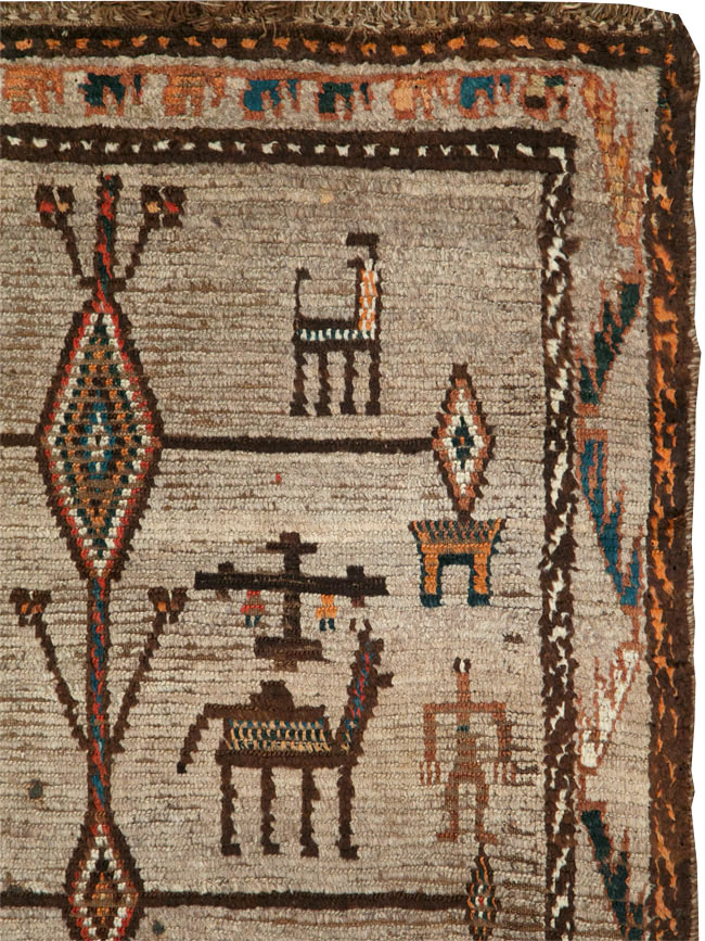 Vintage Persian Gabbeh Pictorial Rug, No.29640 - Galerie Shabab