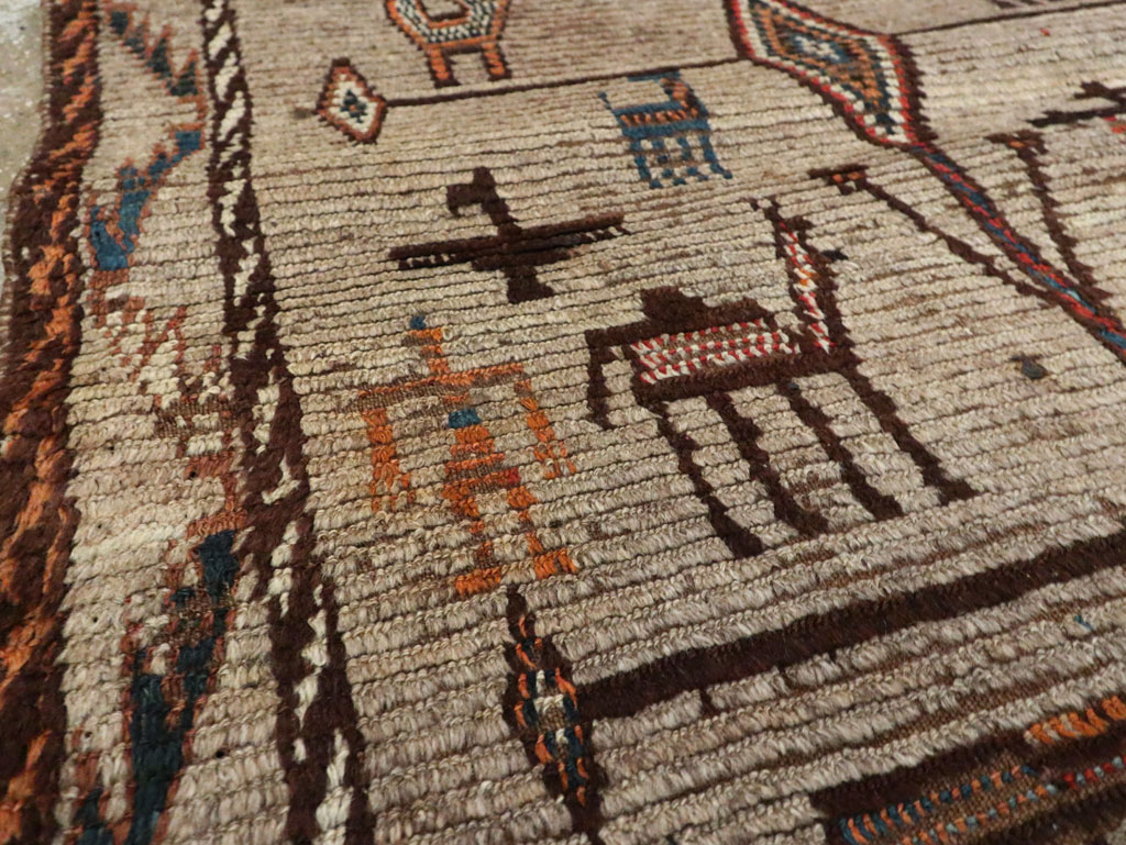 Vintage Persian Gabbeh Pictorial Rug, No.29640 - Galerie Shabab