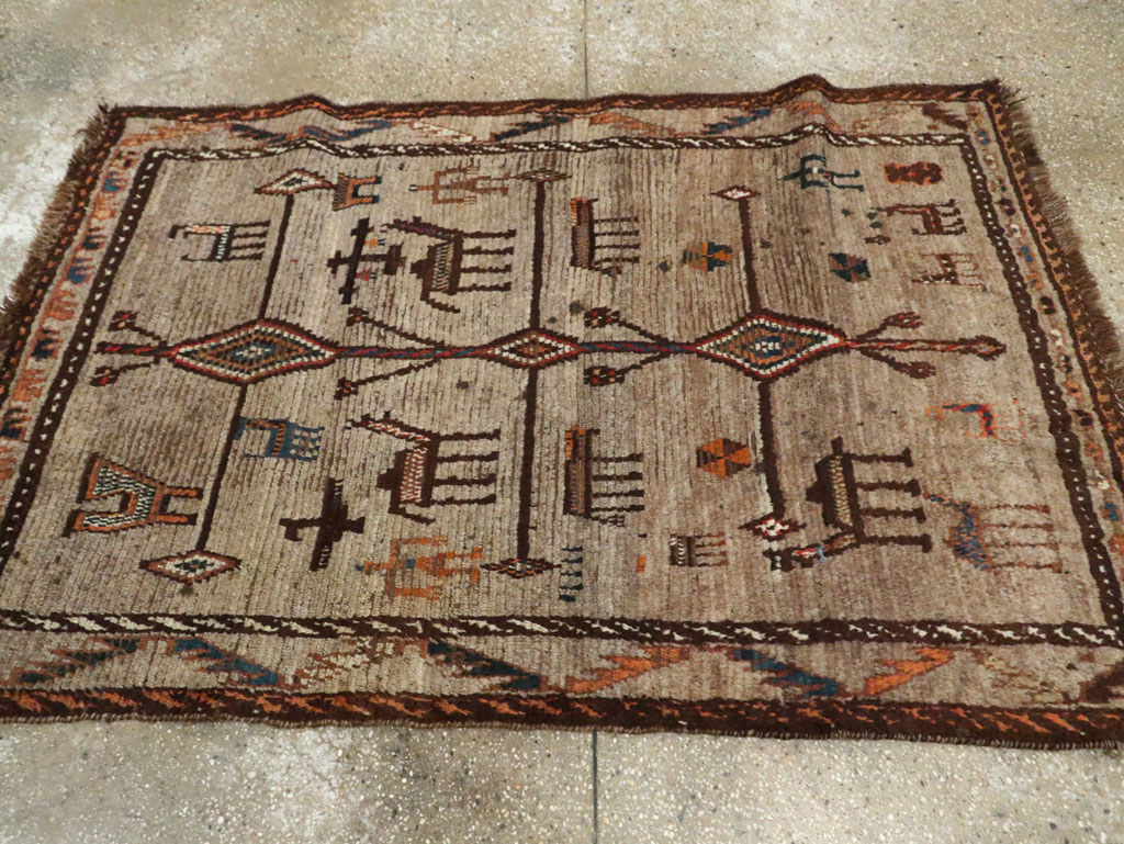 Vintage Persian Gabbeh Pictorial Rug, No.29640 - Galerie Shabab