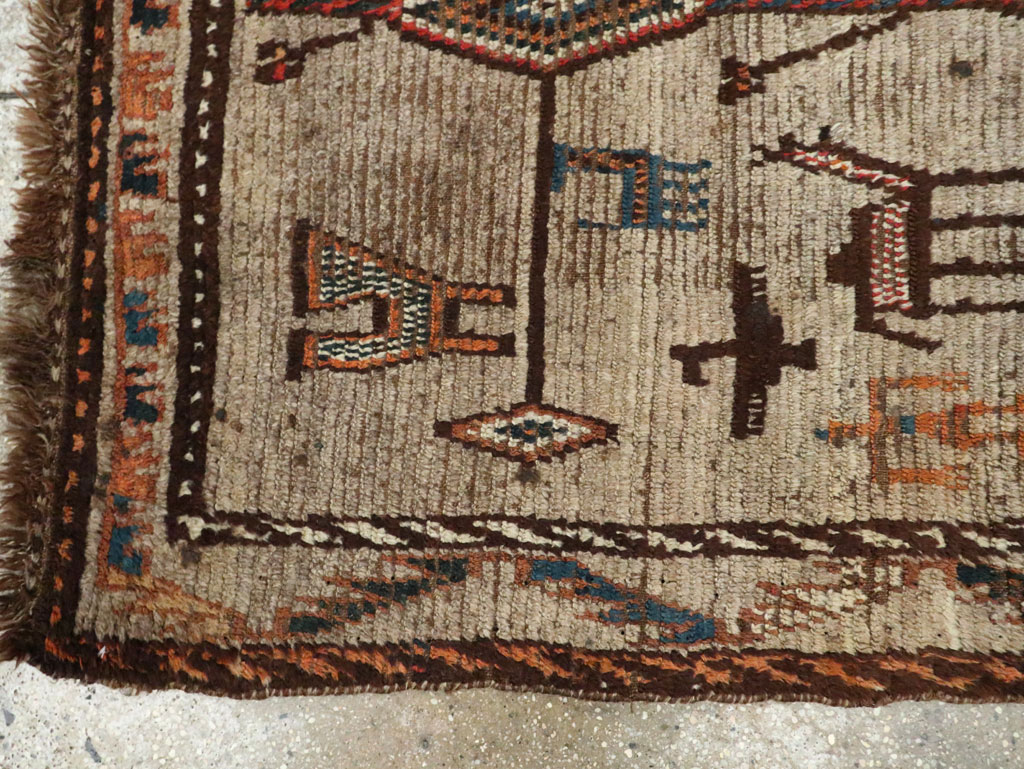 Vintage Persian Gabbeh Pictorial Rug, No.29640 - Galerie Shabab