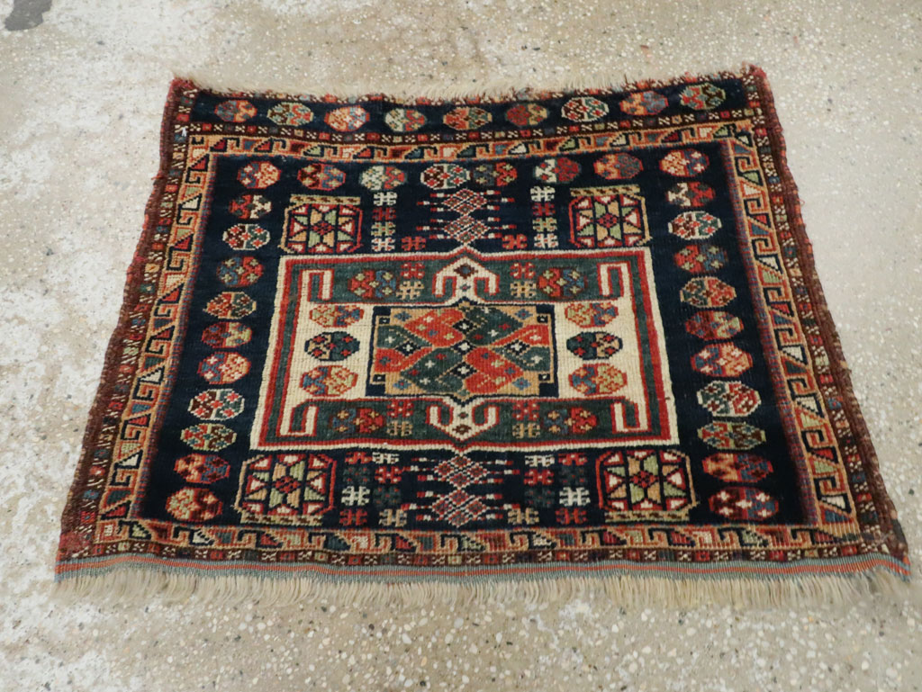 Antique Persian Khamseh Throw Rug, No.29644 - Galerie Shabab