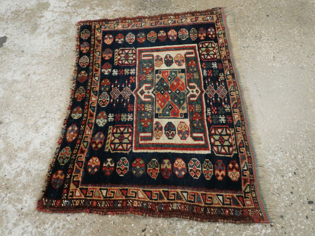 Antique Persian Khamseh Throw Rug, No.29644 - Galerie Shabab