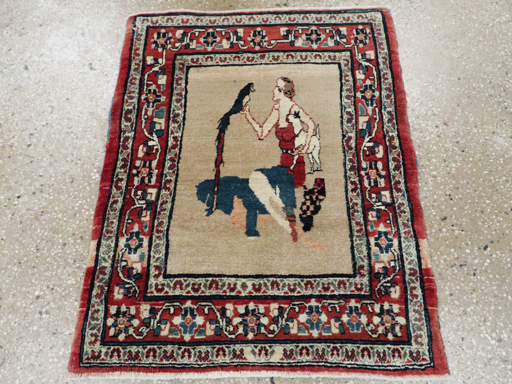 Antique Perisan Tabriz Pictorial Rug, No.29649 - Galerie Shabab