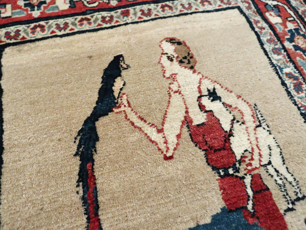 Antique Perisan Tabriz Pictorial Rug, No.29649 - Galerie Shabab