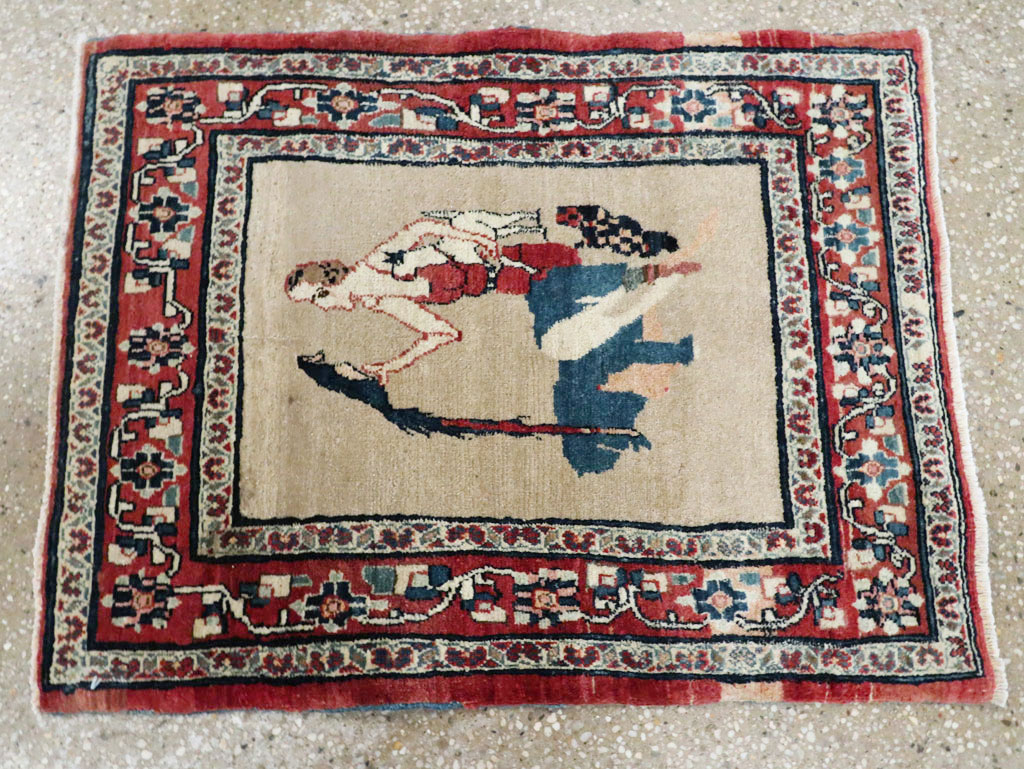 Antique Perisan Tabriz Pictorial Rug, No.29649 - Galerie Shabab