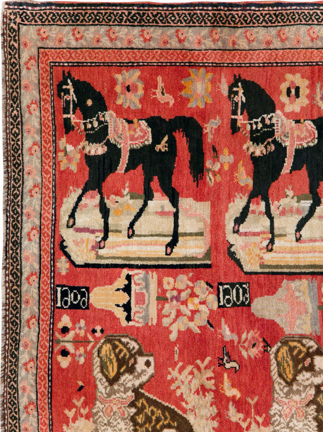 Vintage Pictorial Karabagh Rug, No.29651 - Galerie Shabab