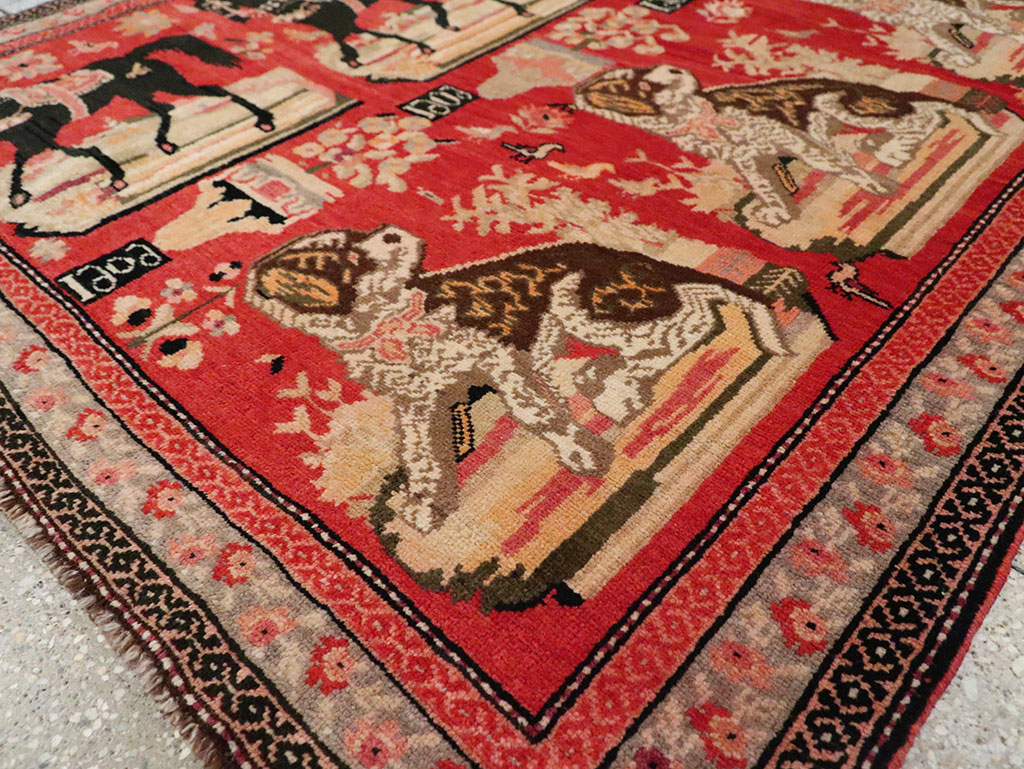 Vintage Pictorial Karabagh Rug, No.29651 - Galerie Shabab