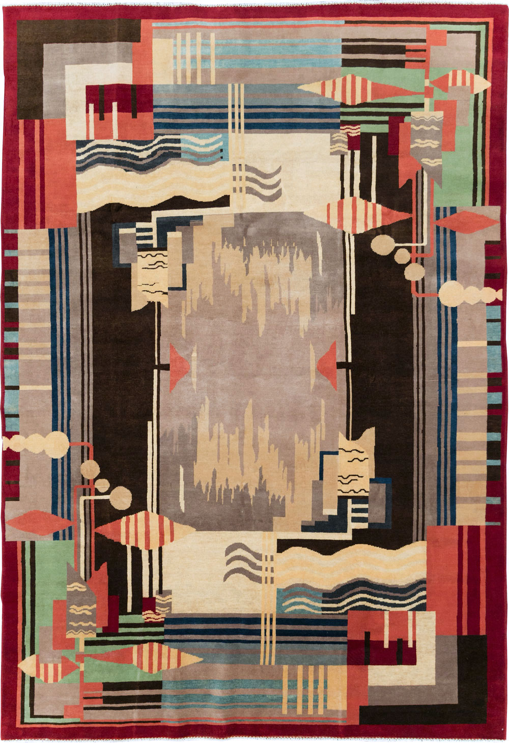 Vintage Art Deco Carpet, No.29656 - Galerie Shabab