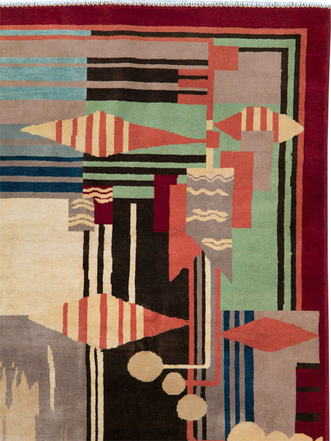 Vintage Art Deco Carpet, No.29656 - Galerie Shabab