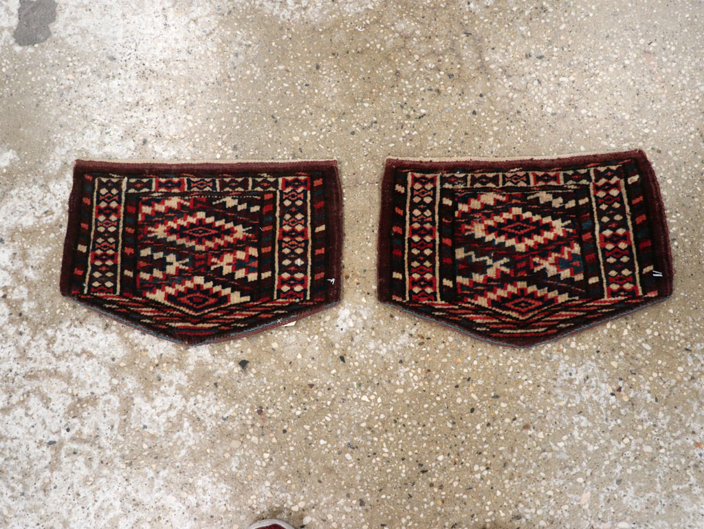 Vintage Central Asian Yamoud Turkoman Throw Rug (Pair: 2 of 2), No.29663 - Galerie Shabab