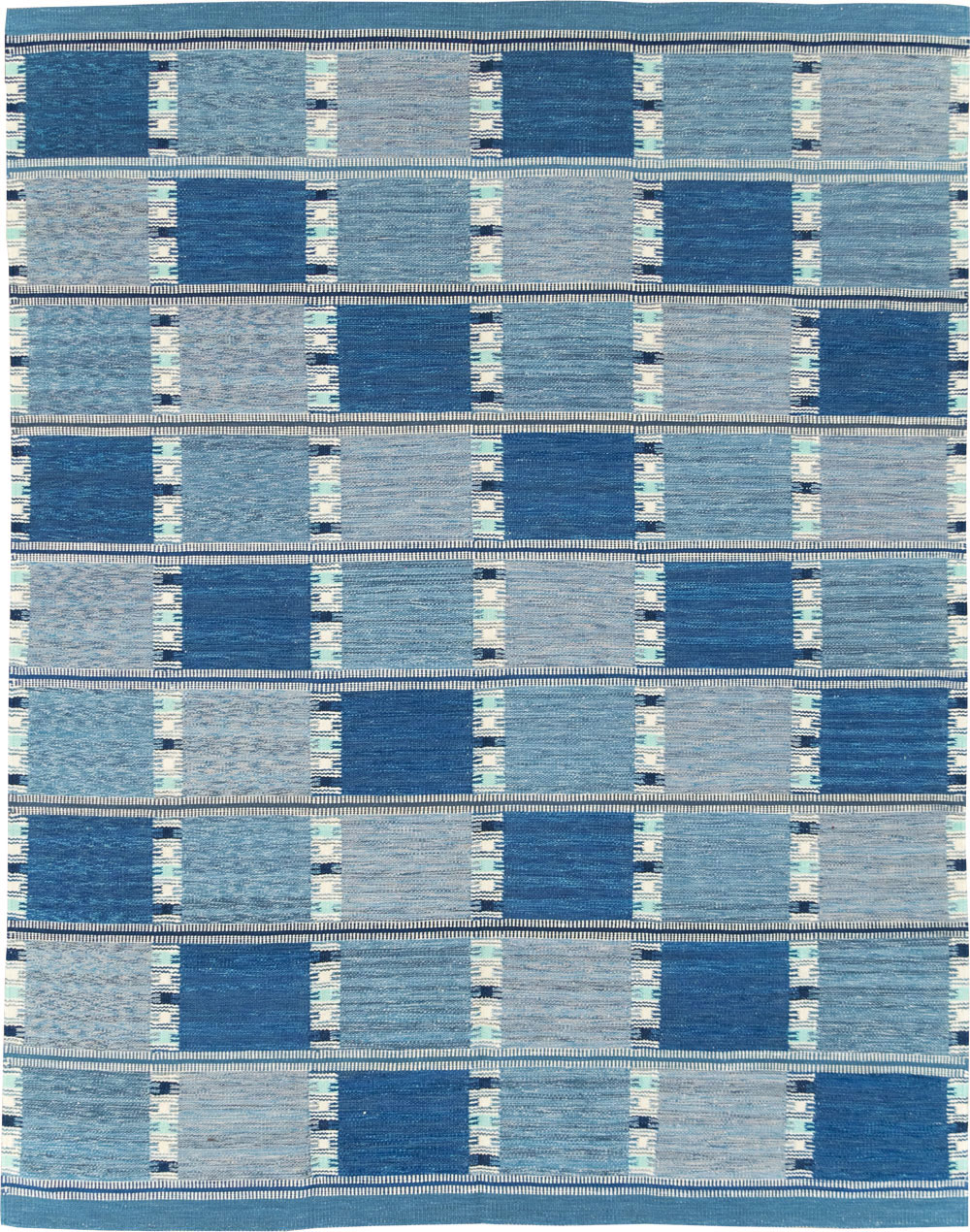Swedish Inspired Contemporary Turkish Flatweave Kilim Room Size Carpet, No.29668 - Galerie Shabab