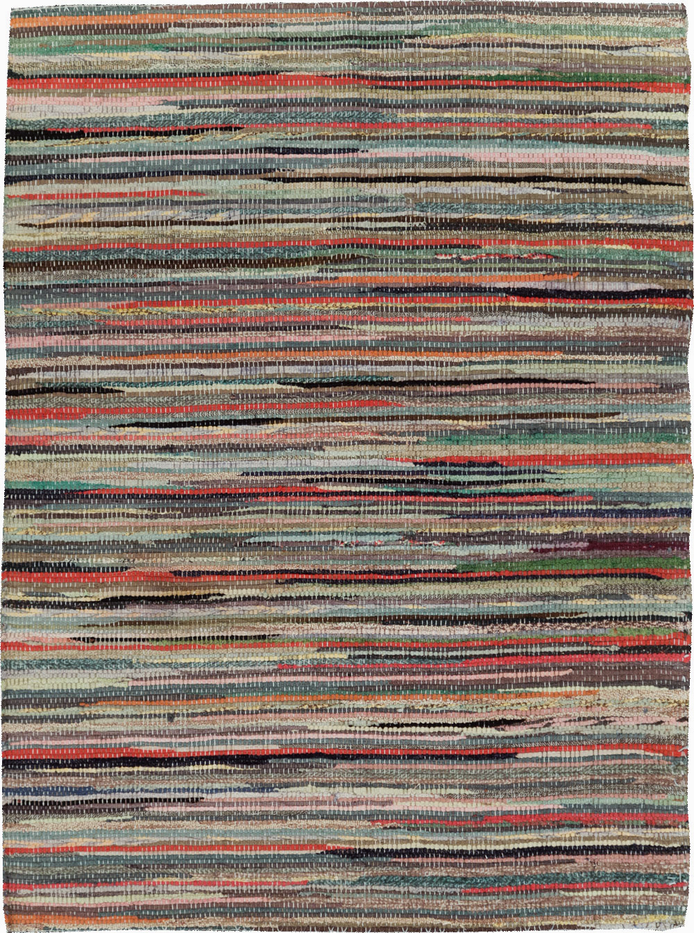 Vintage American Small Rag Rug, No.29674 - Galerie Shabab