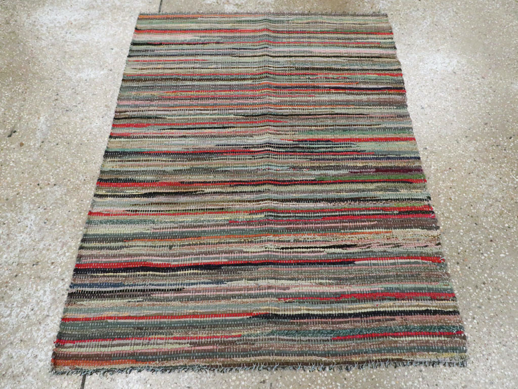 Vintage American Small Rag Rug, No.29674 - Galerie Shabab