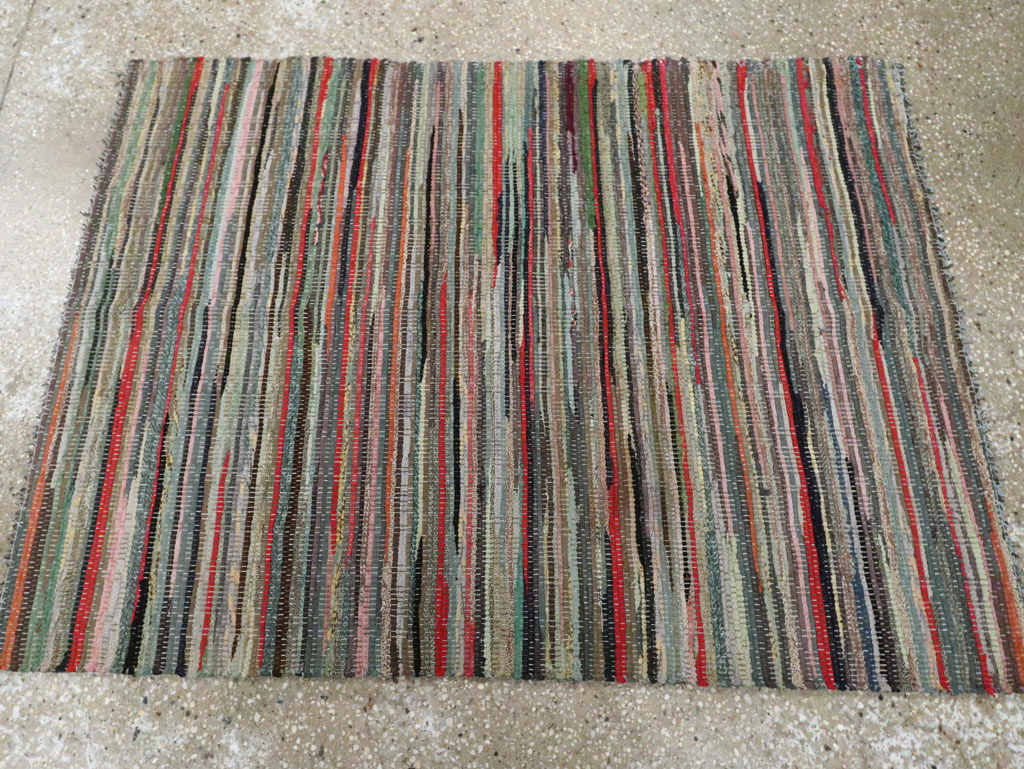 Vintage American Small Rag Rug, No.29674 - Galerie Shabab