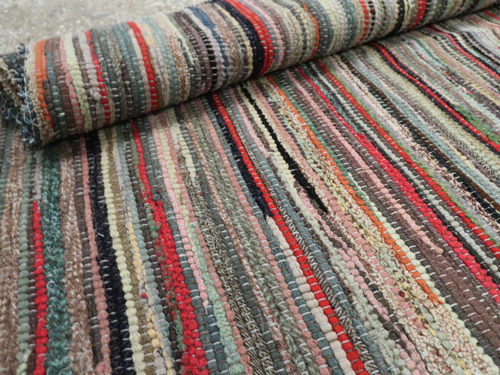 Vintage American Small Rag Rug, No.29674 - Galerie Shabab