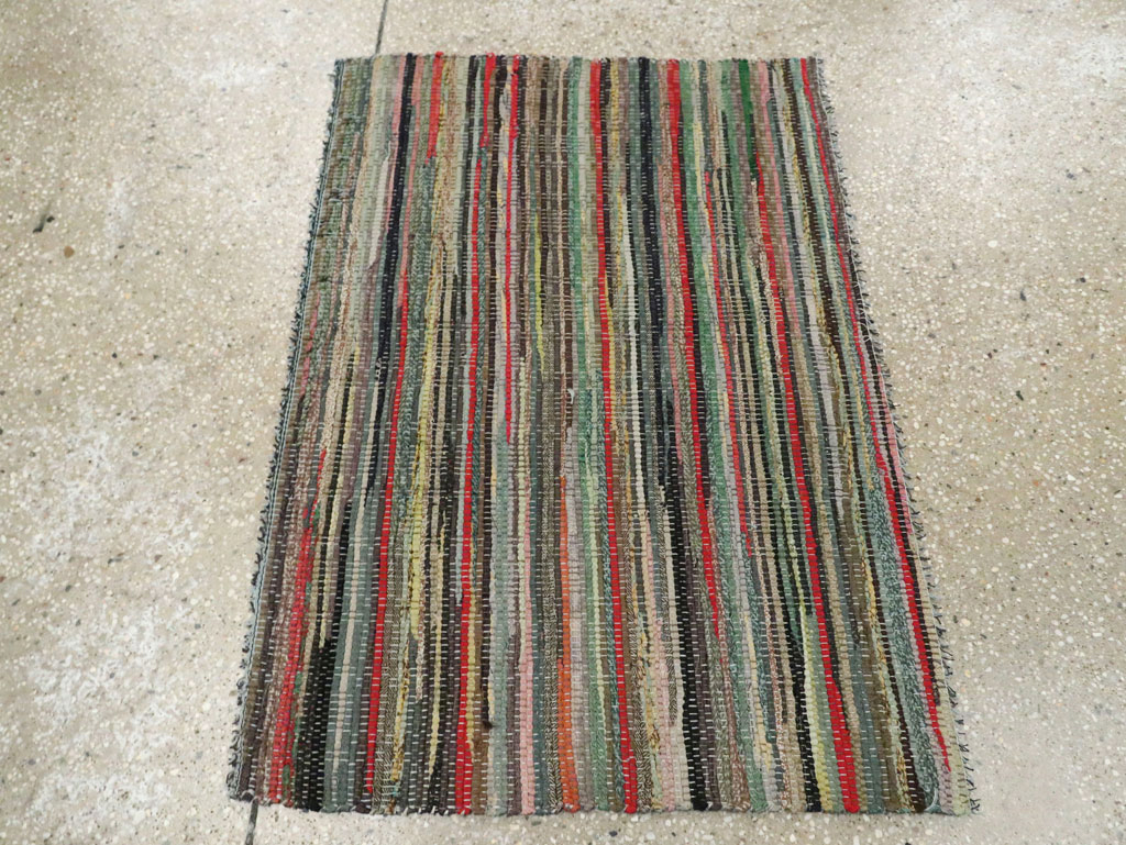 Vintage American Rag Rug, No.29675 - Galerie Shabab