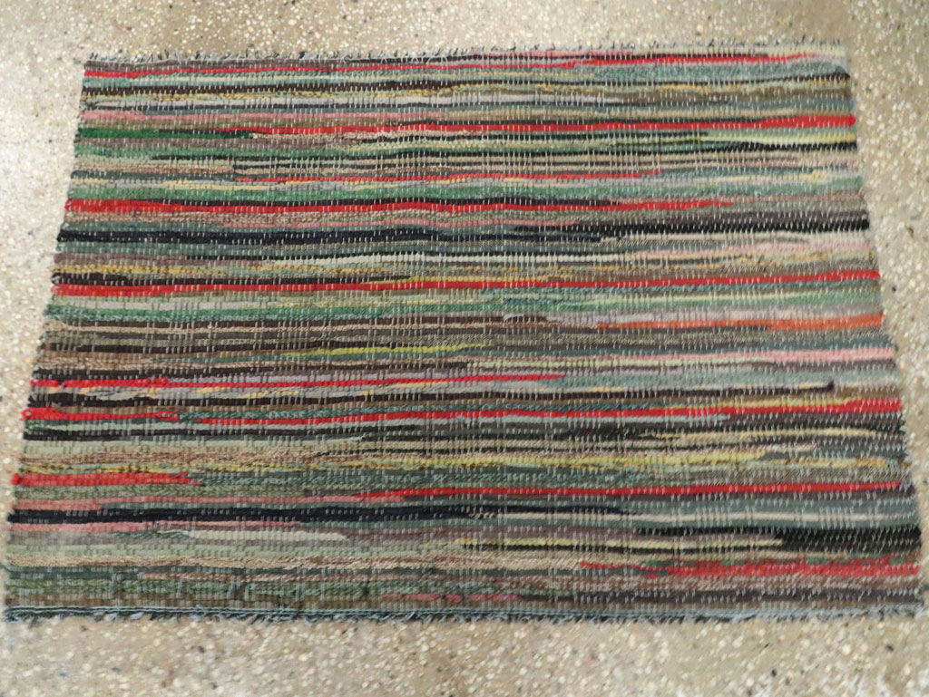 Vintage American Rag Rug, No.29675 - Galerie Shabab