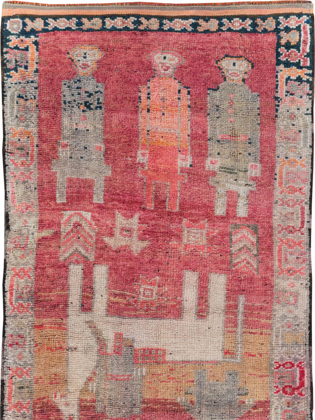 Vintage Turkish Anatolian Pictorial Runner, No.29676 - Galerie Shabab