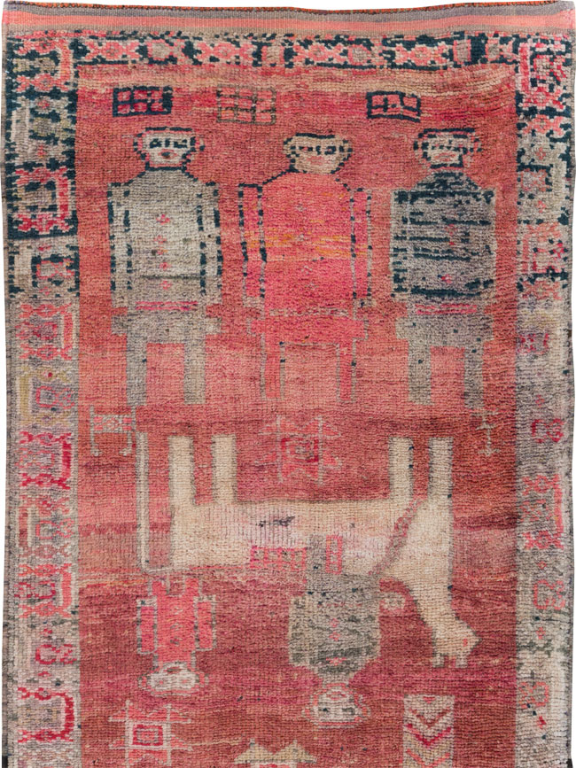 Vintage Turkish Anatolian Pictorial Runner, No.29676 - Galerie Shabab