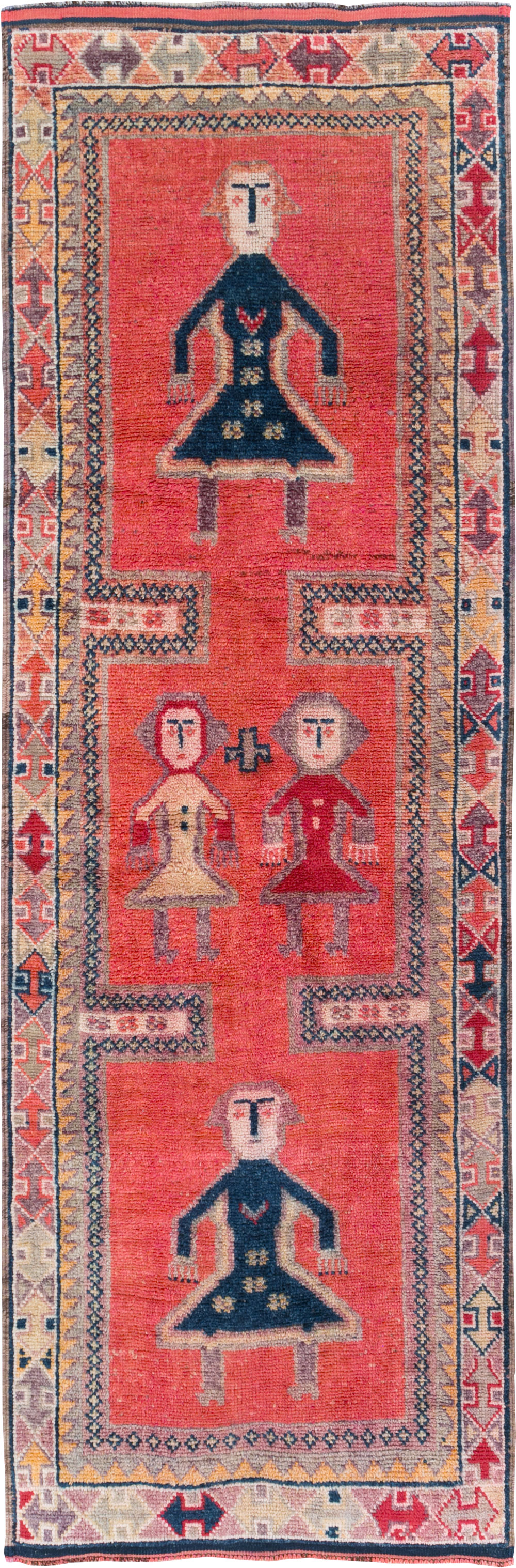 Vintage Turkish Anatolian Pictorial Runner, No.29677 - Galerie Shabab