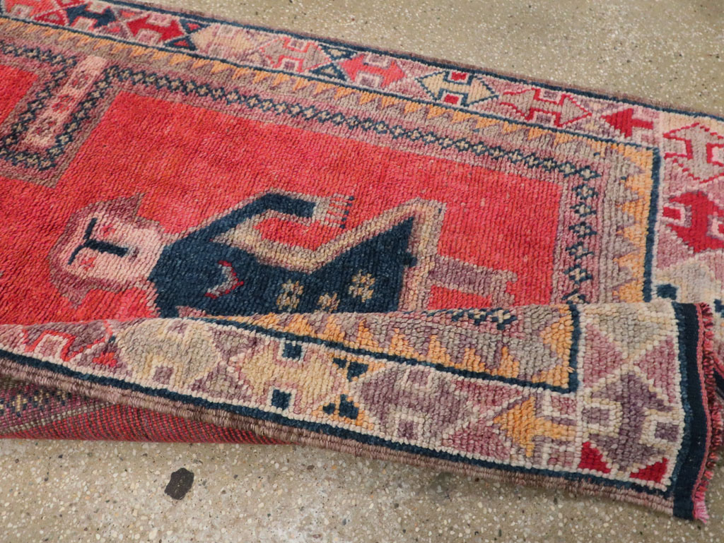 Vintage Turkish Anatolian Pictorial Runner, No.29677 - Galerie Shabab