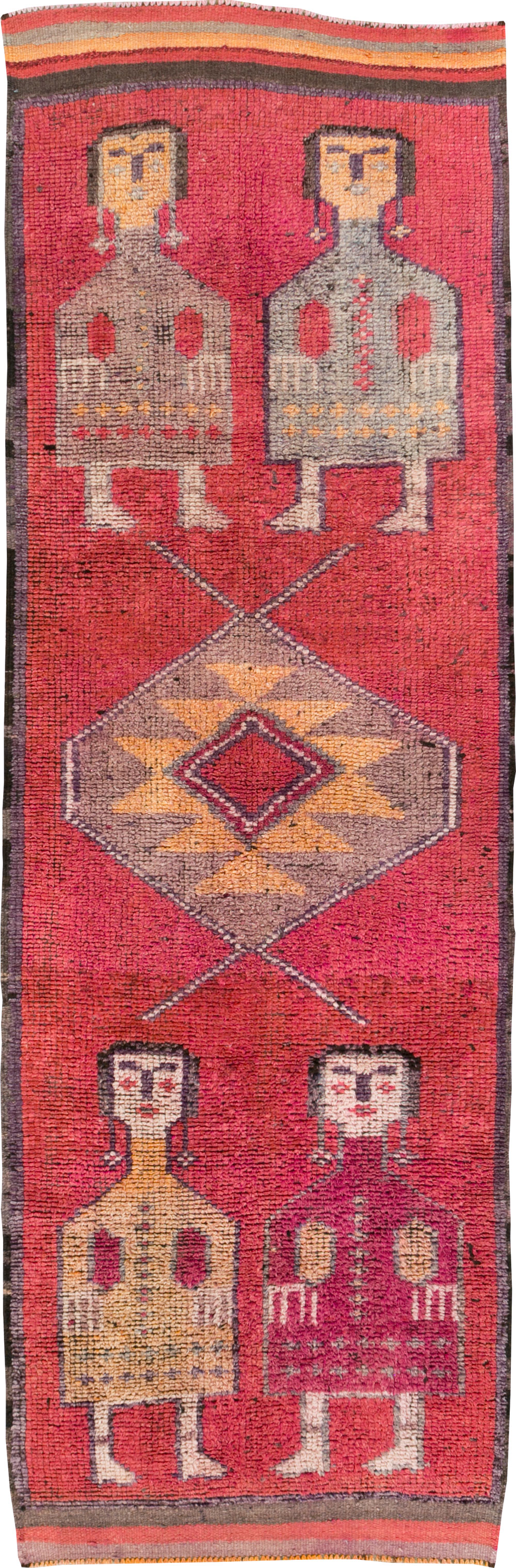 Vintage Turkish Anatolian Pictorial Runner, No.29678 - Galerie Shabab