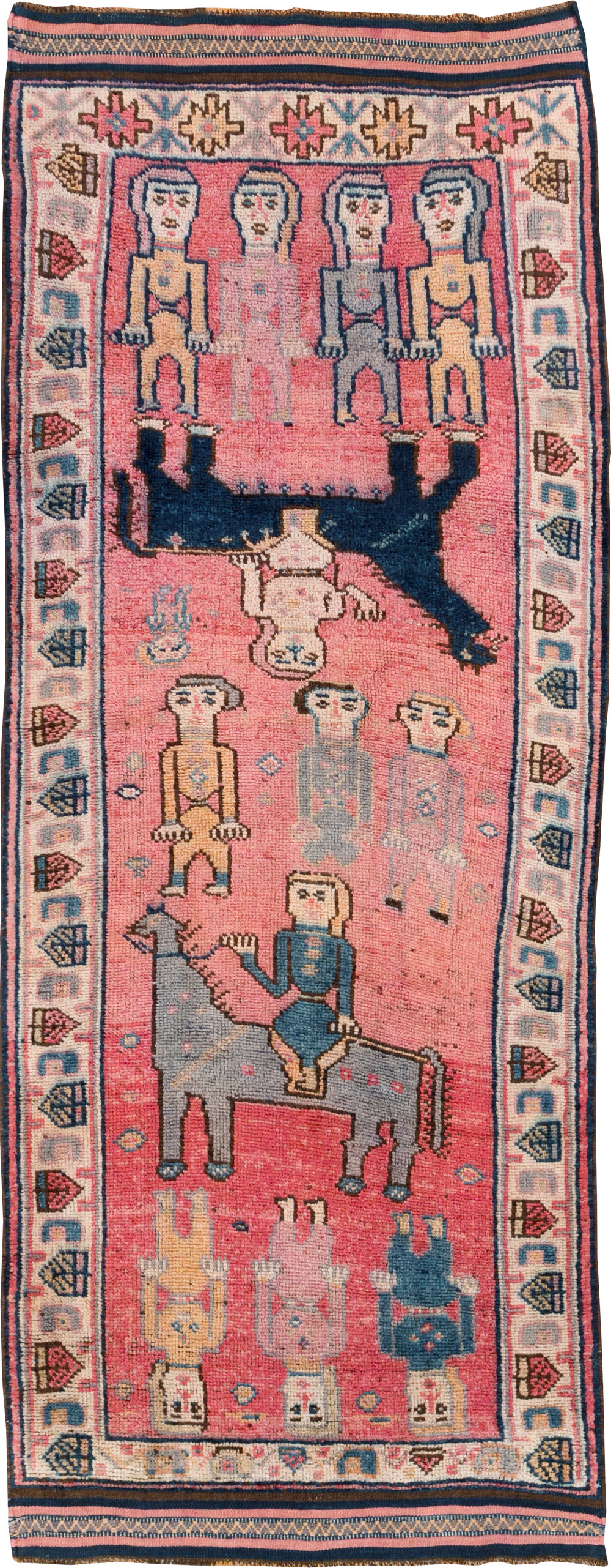 Vintage Turkish Anatolian Pictorial Runner, No.29679 - Galerie Shabab