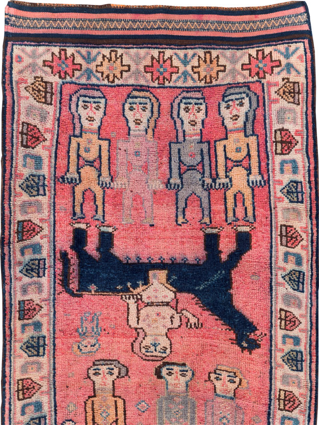 Vintage Turkish Anatolian Pictorial Runner, No.29679 - Galerie Shabab