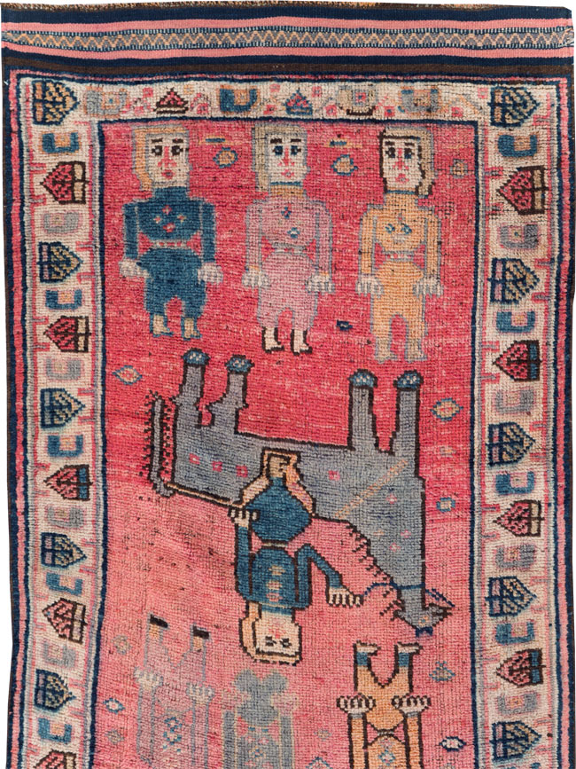 Vintage Turkish Anatolian Pictorial Runner, No.29679 - Galerie Shabab