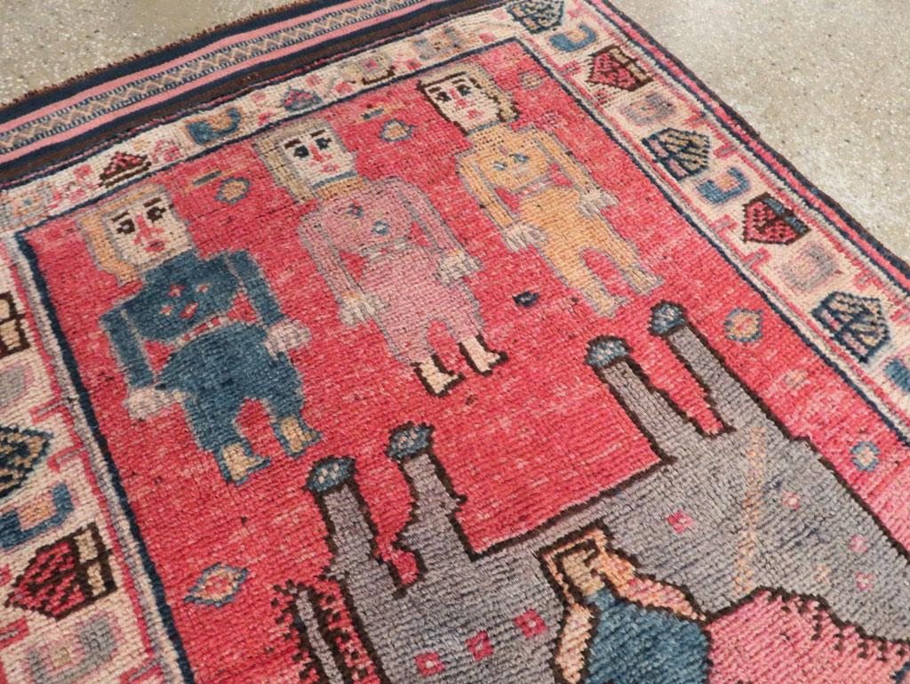 Vintage Turkish Anatolian Pictorial Runner, No.29679 - Galerie Shabab