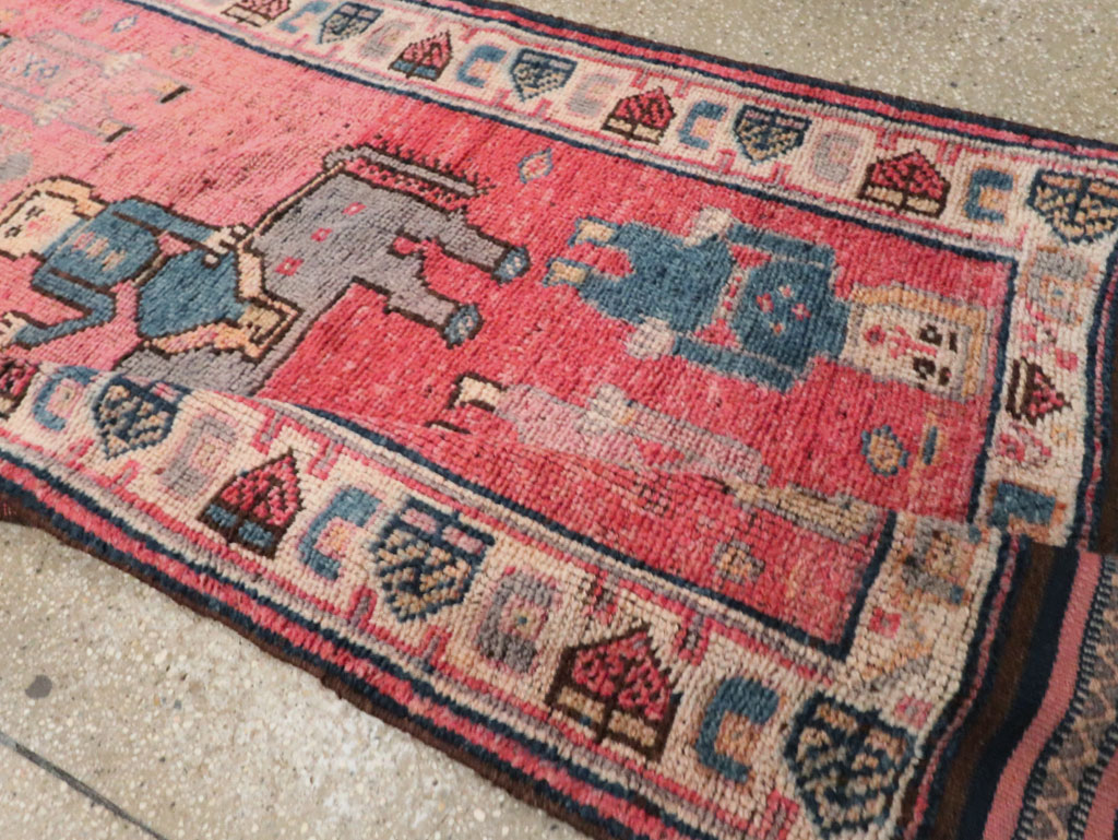 Vintage Turkish Anatolian Pictorial Runner, No.29679 - Galerie Shabab