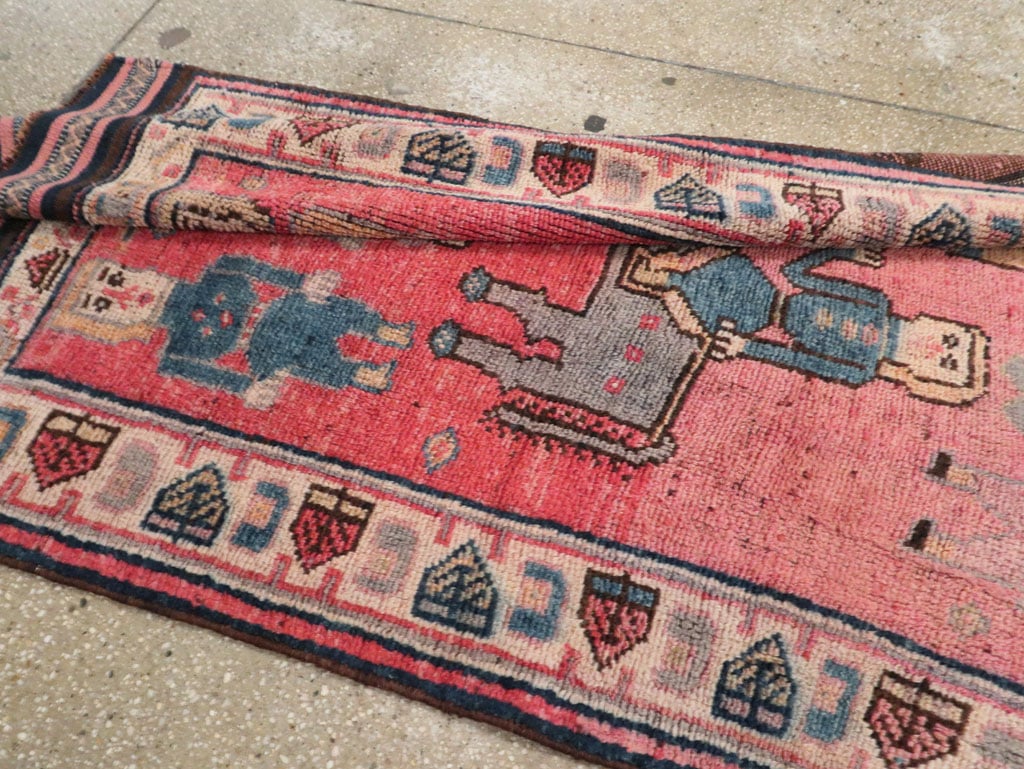 Vintage Turkish Anatolian Pictorial Runner, No.29679 - Galerie Shabab