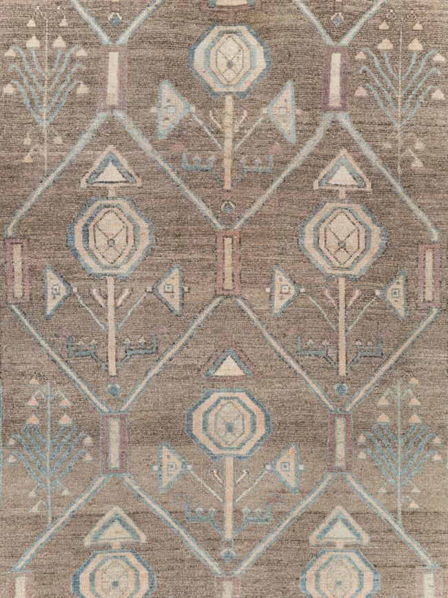 Vintage Persian Malayer Wide Gallery Runner, No.29680 - Galerie Shabab