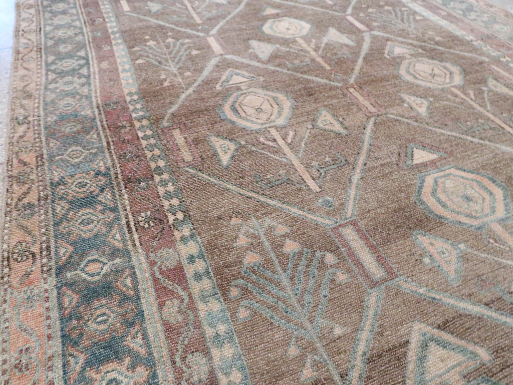 Vintage Persian Malayer Wide Gallery Runner, No.29680 - Galerie Shabab