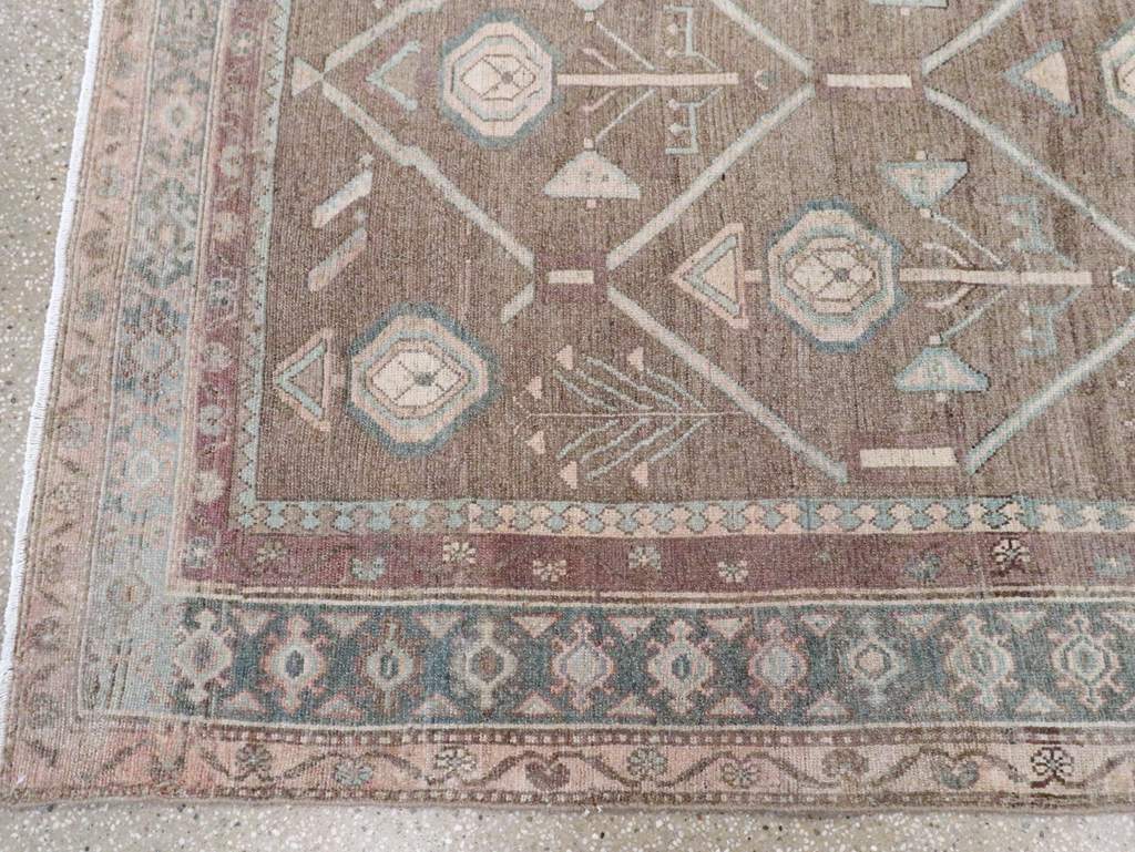 Vintage Persian Malayer Wide Gallery Runner, No.29680 - Galerie Shabab