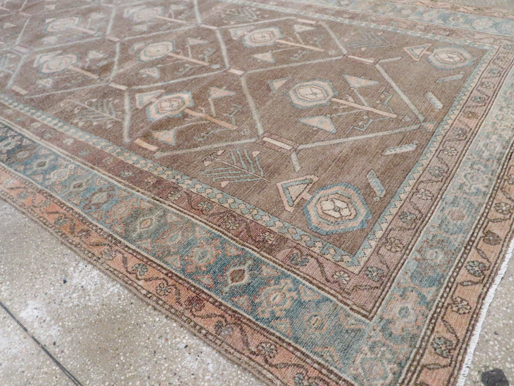 Vintage Persian Malayer Wide Gallery Runner, No.29680 - Galerie Shabab