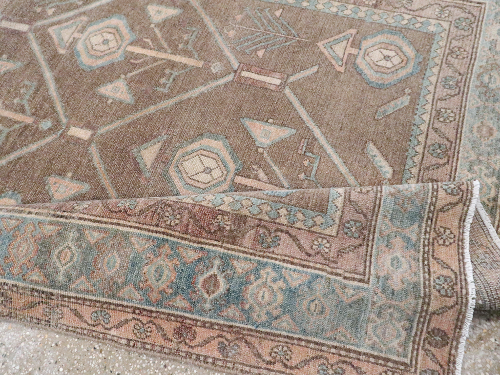 Vintage Persian Malayer Wide Gallery Runner, No.29680 - Galerie Shabab