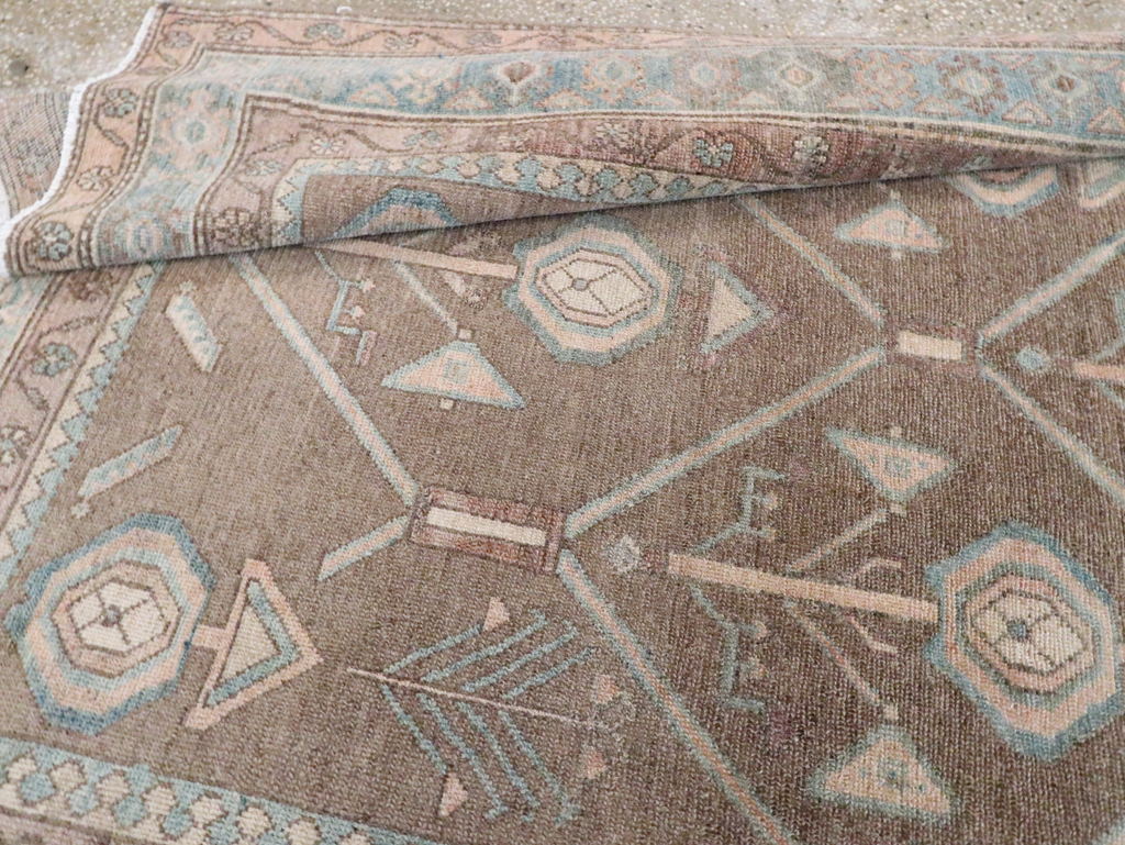 Vintage Persian Malayer Wide Gallery Runner, No.29680 - Galerie Shabab